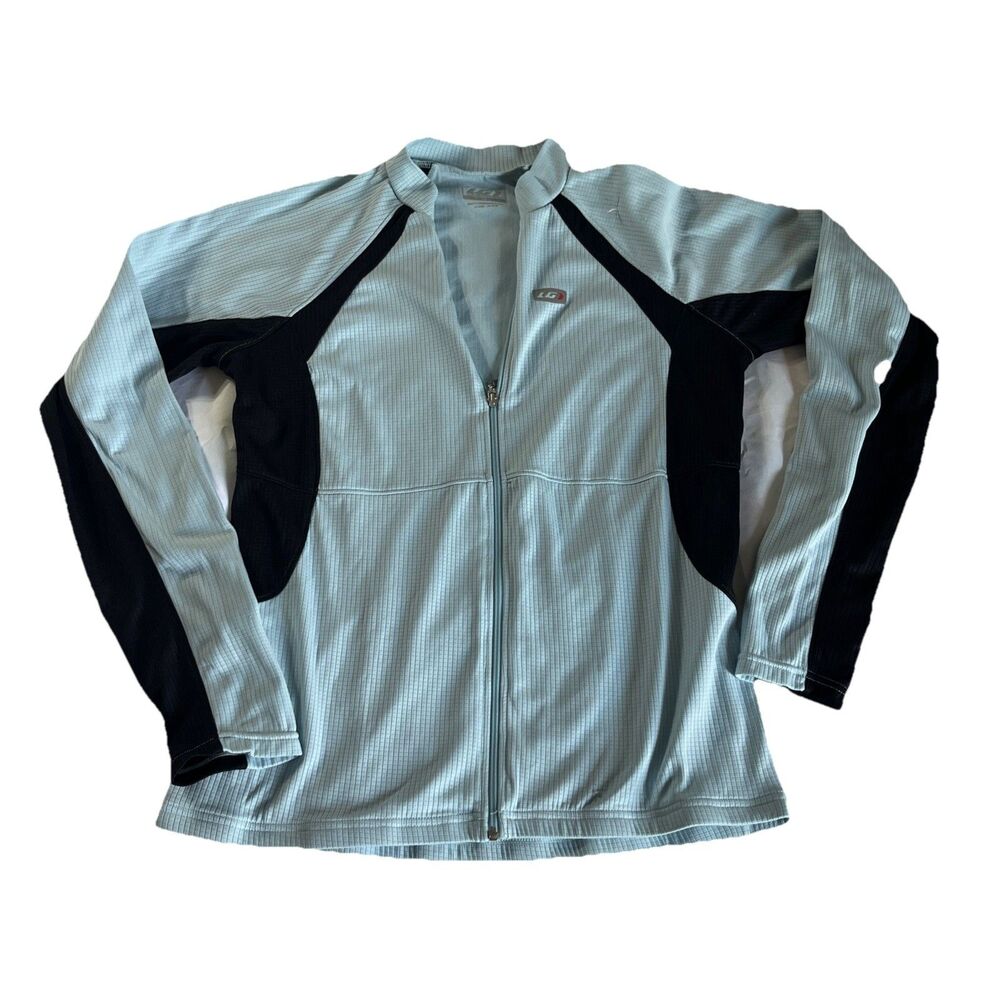 Louis Garneau Cycling Jacket Size Large Zip Blue Stretch Outdoor